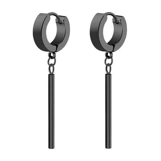 Minimalist Roronoa Zoro Earrings Bar Llong Hanging Hoops Earrings And Pendant Clip On Earrings Korean Stainles Steel Earring Men - Charlie Dolly