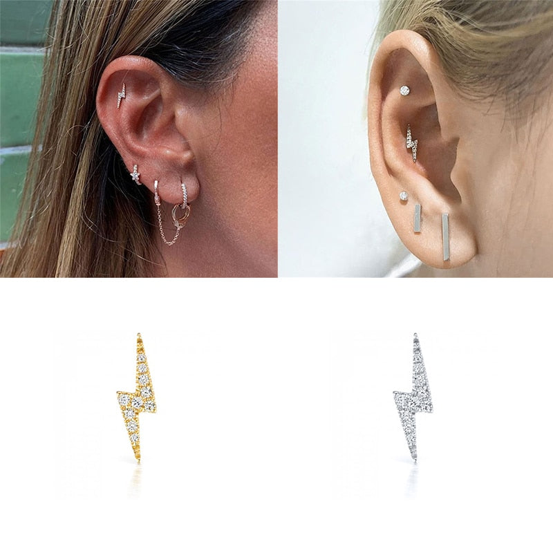 ROXI Flower Lightning Butterfly Cross Symbol Crown Eye Stud Earrings for Women Piercing Earrings Silver 925 Jewelry Pendientes
