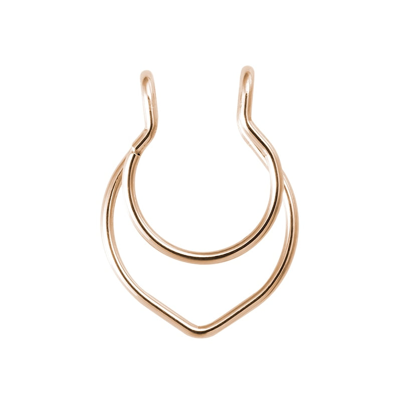 Fake Nose Ring Non Piercing Horseshoe Septum Piercing Magnetic Hoop Stainless Steel Reusable Magnet Punk for Women Jewelry Gifts