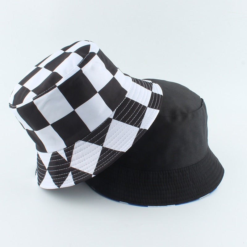 2021 New Fashion Korean Pink Cow Print Bucket Hat Women Reversible Fishing Cap Bob Chapeau Autumn Summer