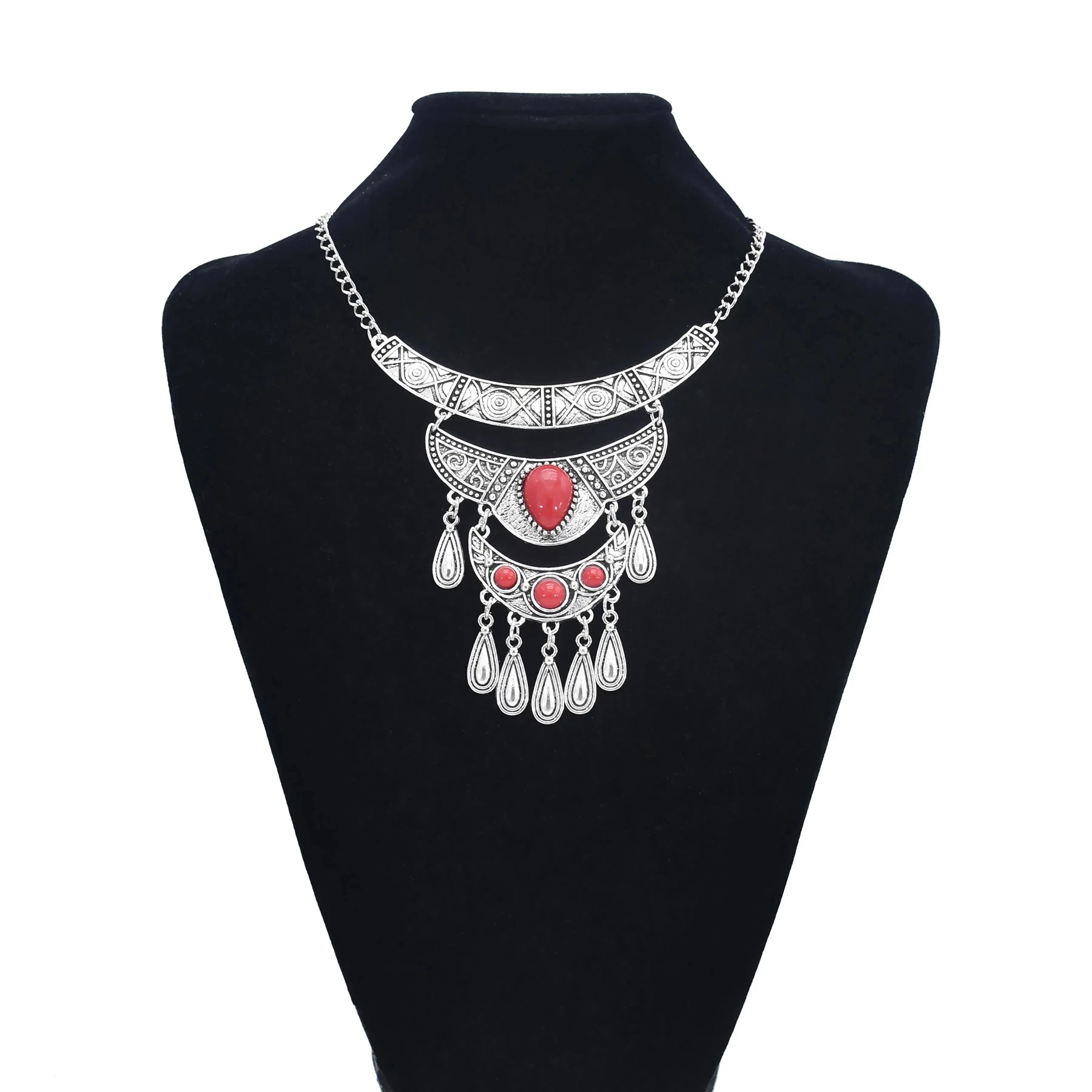 Thread Feather Bead Long Tassel Necklace Jewelry