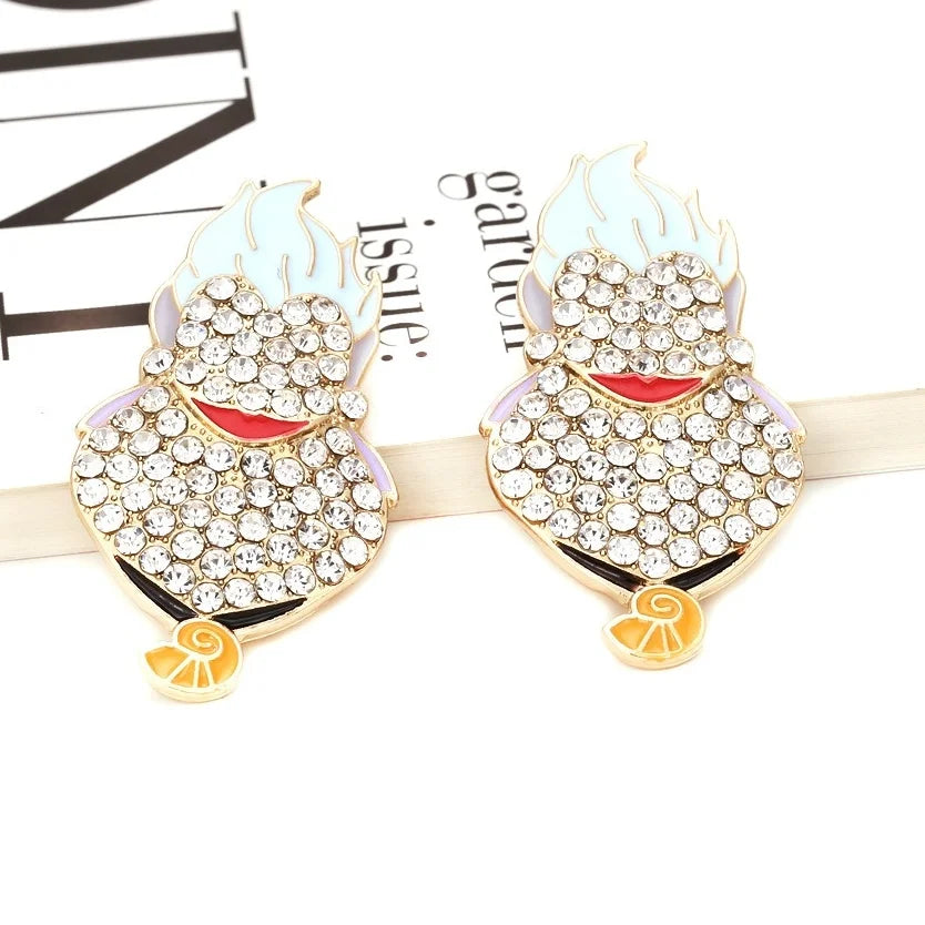 Exaggerated Rhinestone Characters Earrings for Woman 2023 Halloween Earrings Jewelry Party Casual - Charlie Dolly
