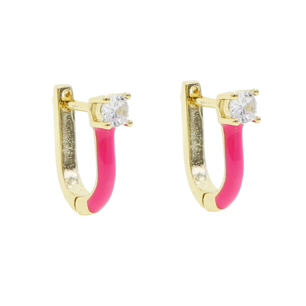 2020 summer hot selling no piercing Neon enamel ear cuff clip on earring Colorful fashion women jewelry