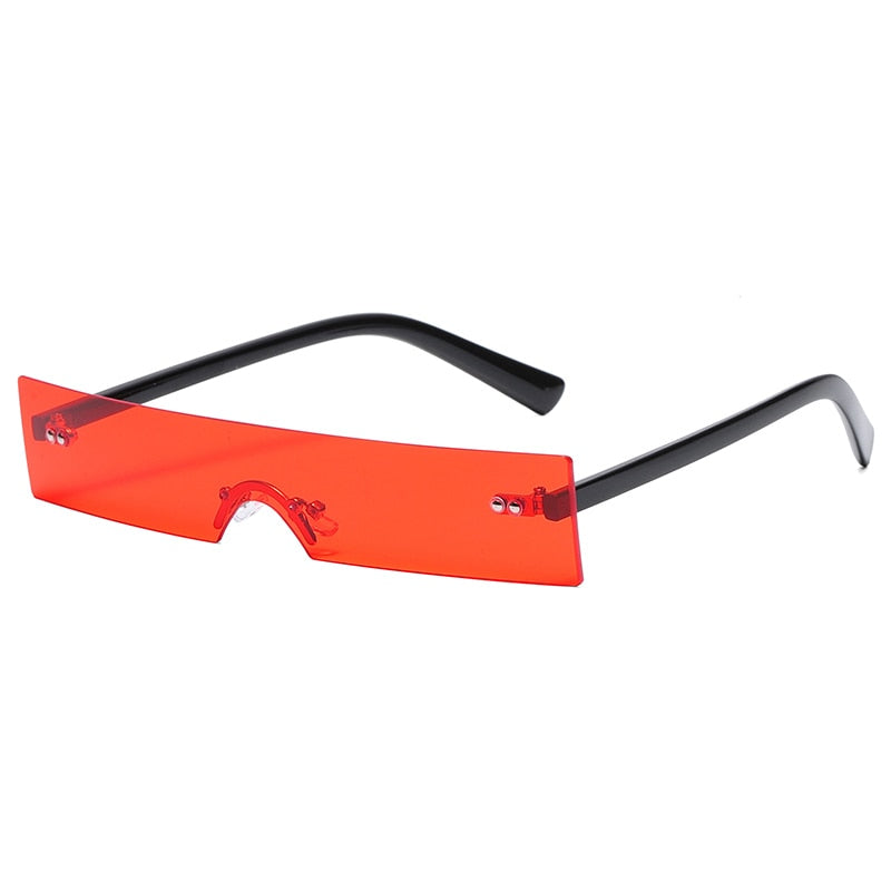 Small Rectangle Sunglasses Women Vintage Brand Designer Red Pink Lens Sun Glasses Personality Narrow Shades gafas de sol