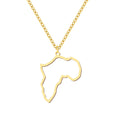 Stainless Steel Necklaces Hollow Africa Map Dainty Motherland Map Choker Clavicle Chain Necklaces For Women Jewelry Girls Gifts - Charlie Dolly