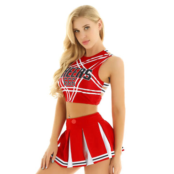 Women Femme Girls Japanese Schoolgirl Cosplay Uniform Adult Charming Cheerleader Sexy Costumes Set Halloween Roleplay Outfits - Charlie Dolly