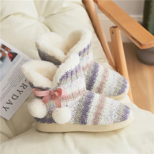 Comemore Women House Cloud Slippers Winter Warm Plush Warm Female Casual Soft Non-slip Indoor Flat Cozy Home Shoes Boots Woman - Charlie Dolly