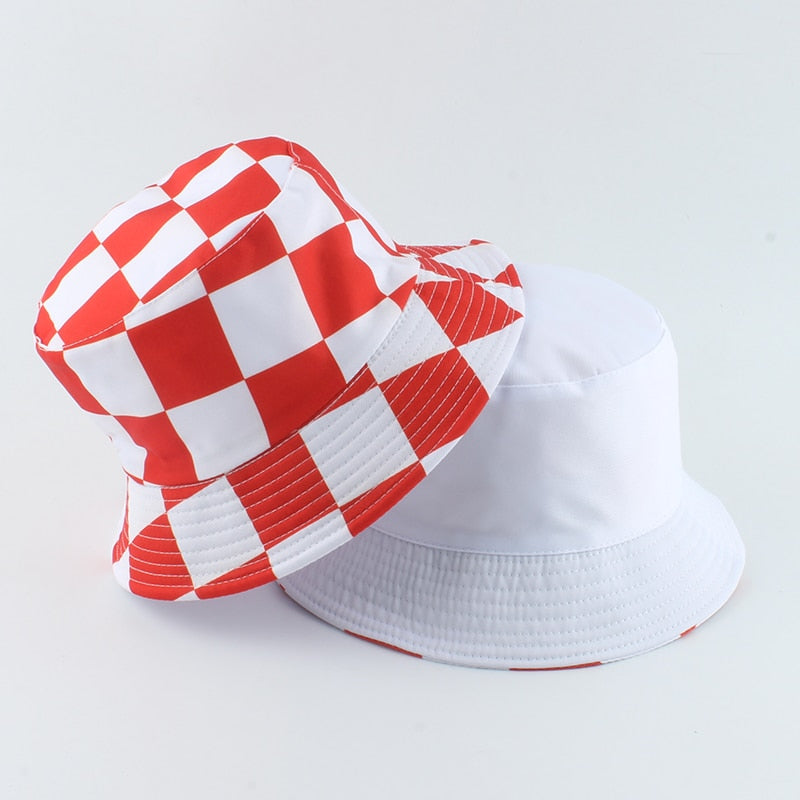 2021 New Fashion Korean Pink Cow Print Bucket Hat Women Reversible Fishing Cap Bob Chapeau Autumn Summer