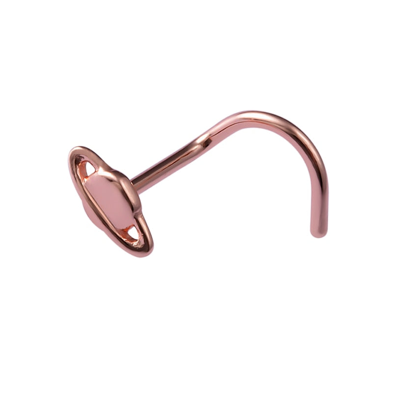 1PCS Fashion Nose Piercing rings 20G Steel Bar Nostril Nose Septum 5-Shape Screws Nose Studs Delicate Piercing Jewelry In Nose