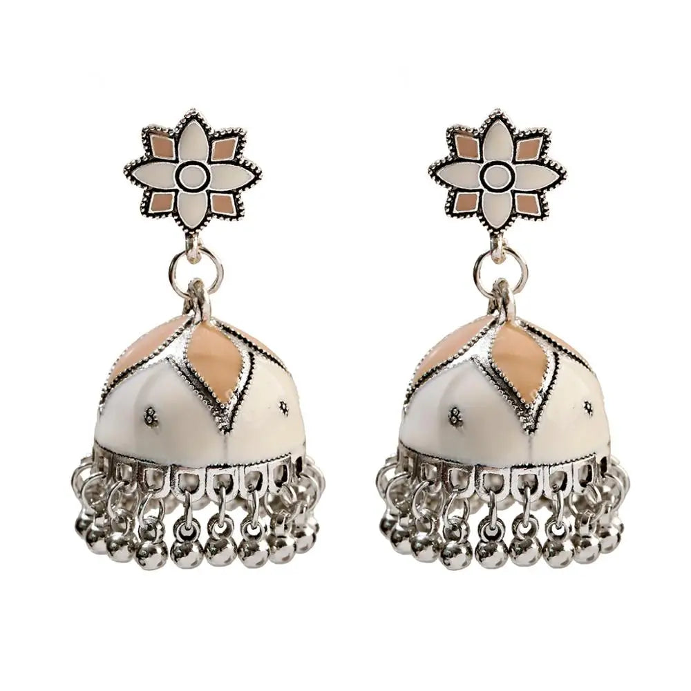 Pearl Bead Indian Jhumka Hanging Earrings Jewelry
