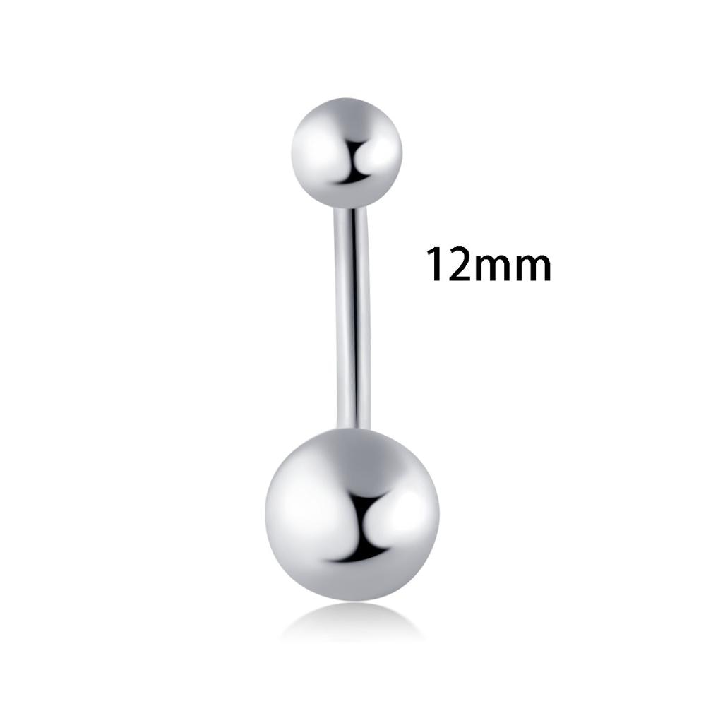 JUNLOWPY Wholesales 100pcs Silver 10/12/14mm Belly Button Rings Body Piercing Navel Piercing 14g 10mm