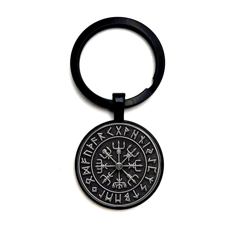 3 Color Keychain Glass Cabochon Viking Art Car Key Ring Gift Jewelry