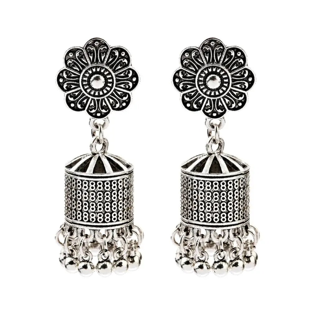Pearl Bead Indian Jhumka Hanging Earrings Jewelry
