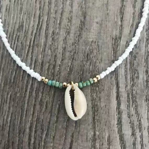 Exquisite Beaded Crystal Natural Shell Necklace Ohemia Style Handmade Women Statement Collares De Moda Beach Jewelry Friendship