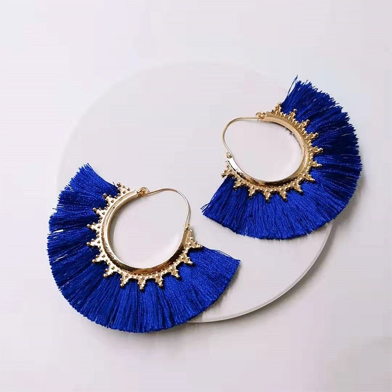 Round Tassel Earrings for Women Jewelry Drop Dangle Earrings Pendientes Mujer Moda Brincos Party Wedding Statement Earrings