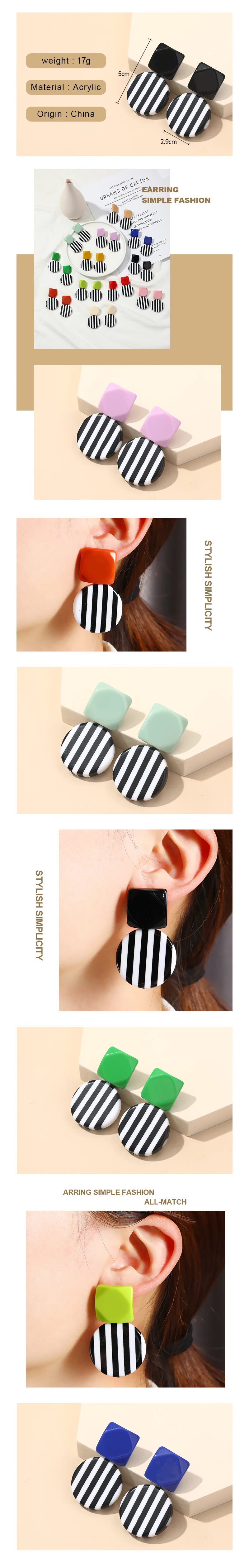 Large Acrylic Resin Statement Drop Earrings Jewelry