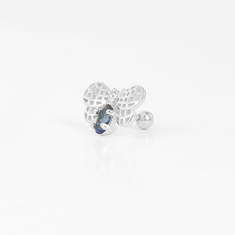 ROXI Flower Lightning Butterfly Cross Symbol Crown Eye Stud Earrings for Women Piercing Earrings Silver 925 Jewelry Pendientes