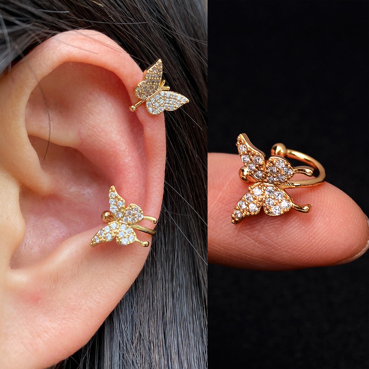 1Pcs Hot Sale Cute Metal Leaf Earcuff Clips On Earring for Women Girls No Fake Piercing Cartilage Earrings Ear Ring Without Hole