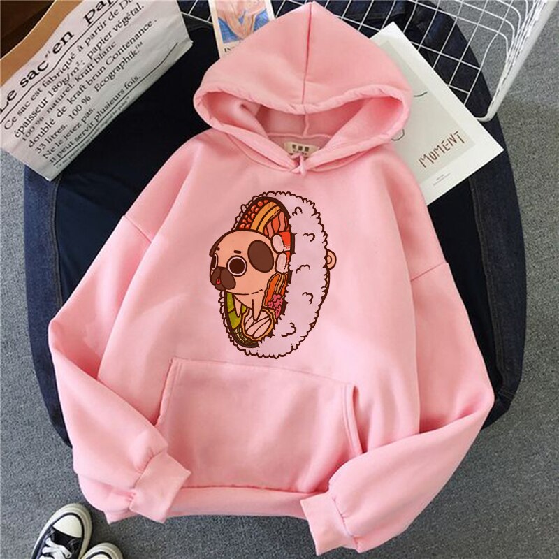 the cat hoodie women fashion kawaii korean harajuku Sweatshirt pink female 90s cartoon clothes female hood Oversized