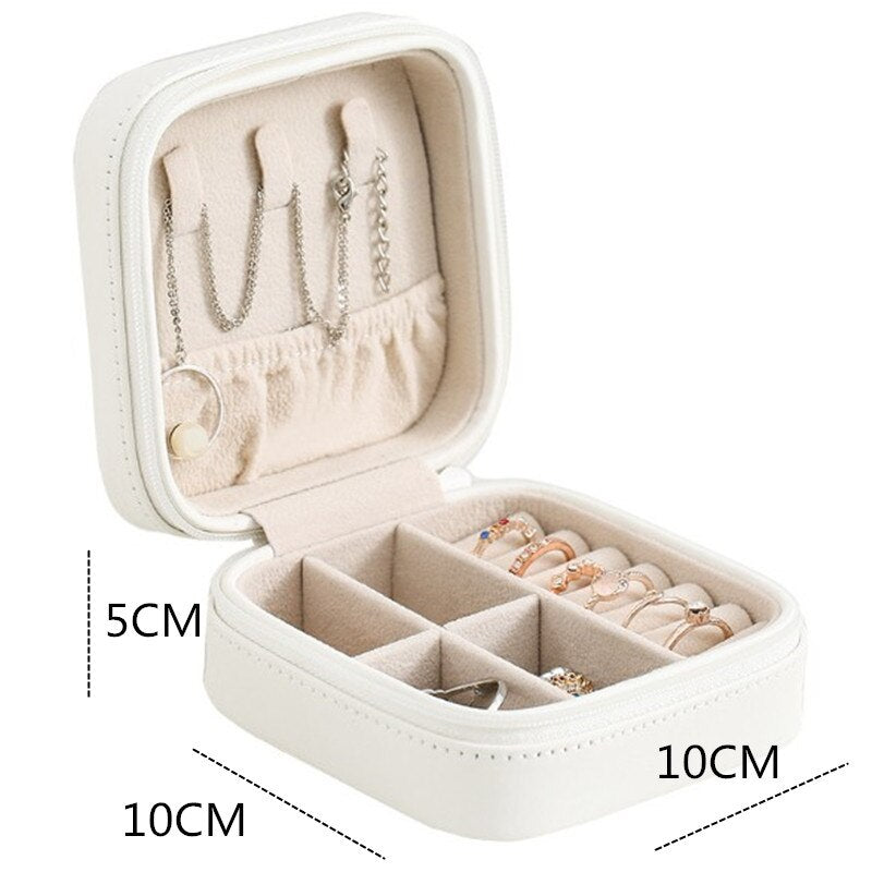 WE Small Exquisite Pink Black Jewelry Box Travel Jewelry Organizer Portable Storage Box Necklace Earring Ring Container Gifts