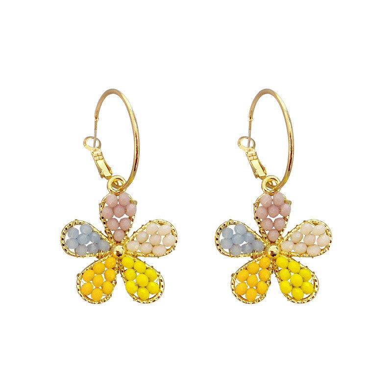Fashion Boho Earrings For Women Colorful Style Sweet Flower Earrings Jewelry Spring Summer Floral Beaded Earrings Accessories