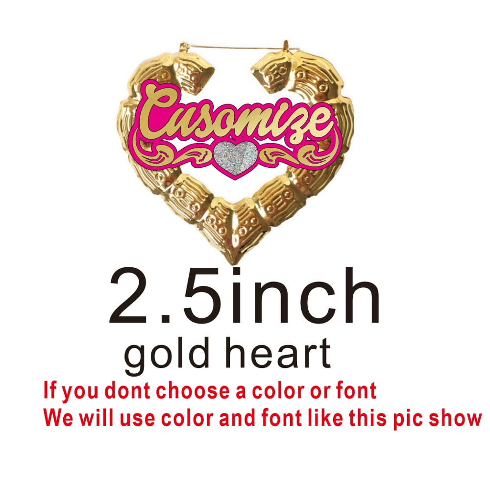 Big Bamboo Personalized Name Custom Earrings C4 - Charlie Dolly