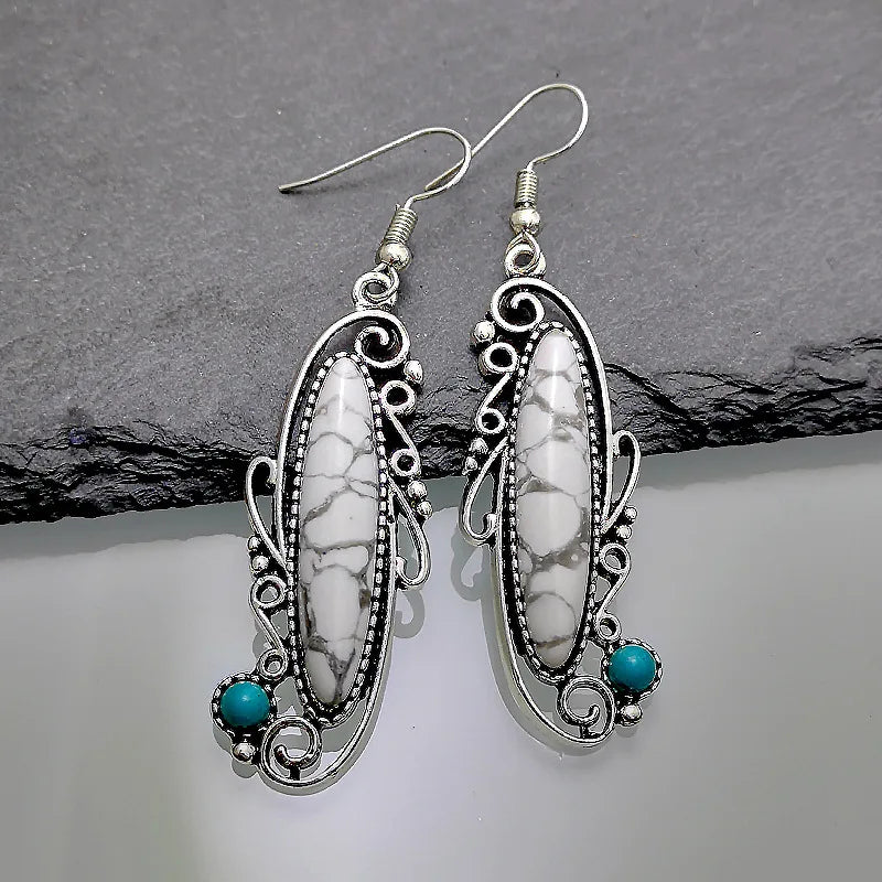Green Enamel Coconut Leaf Pearl Drop Earrings Jewelry