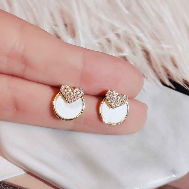 XIYANIKE Geometric Round Pearl Earrings Temperament Online Celebrity Earrings Personality Design Earrings