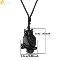 CSJA Obsidian Necklace Natural Stone Wolf Buddha Sculpture Tree of Life Animal Owl Men Necklaces Pendant Meditation Jewelry G644 - Charlie Dolly