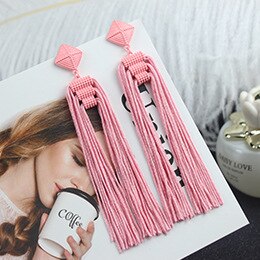 Long Tassel Earrings Fashion Jewelry 2023 Bohemia Statement Summer Dangle Aesthetic Earrings for Women Accessories Korean Style