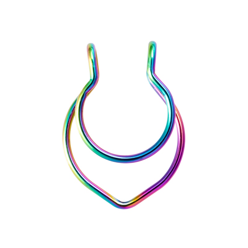 Fake Nose Ring Non Piercing Horseshoe Septum Piercing Magnetic Hoop Stainless Steel Reusable Magnet Punk for Women Jewelry Gifts