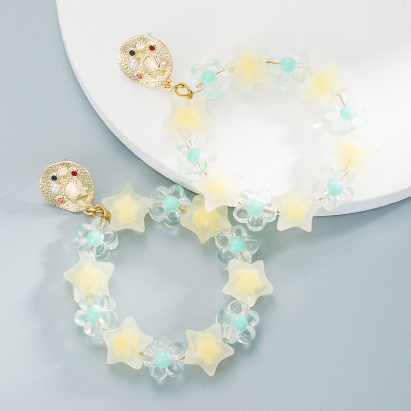 Fashion Boho Earrings For Women Colorful Style Sweet Flower Earrings Jewelry Spring Summer Floral Beaded Earrings Accessories