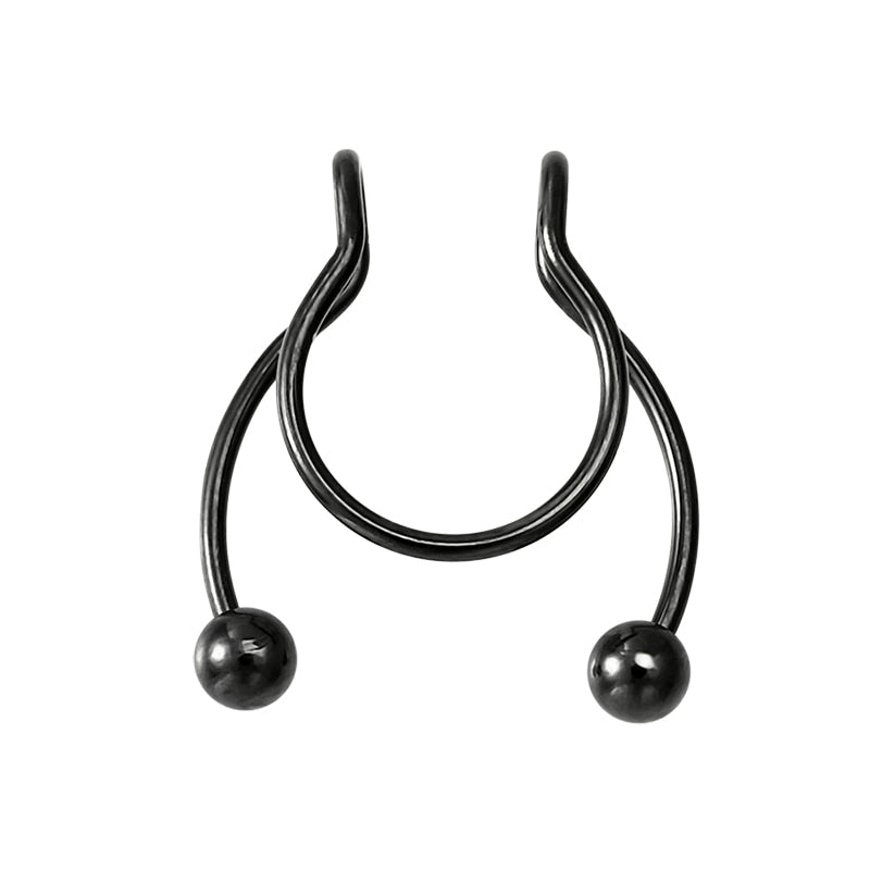 Fake Nose Ring Non Piercing Horseshoe Septum Piercing Magnetic Hoop Stainless Steel Reusable Magnet Punk for Women Jewelry Gifts