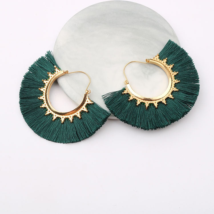 Round Tassel Earrings for Women Jewelry Drop Dangle Earrings Pendientes Mujer Moda Brincos Party Wedding Statement Earrings