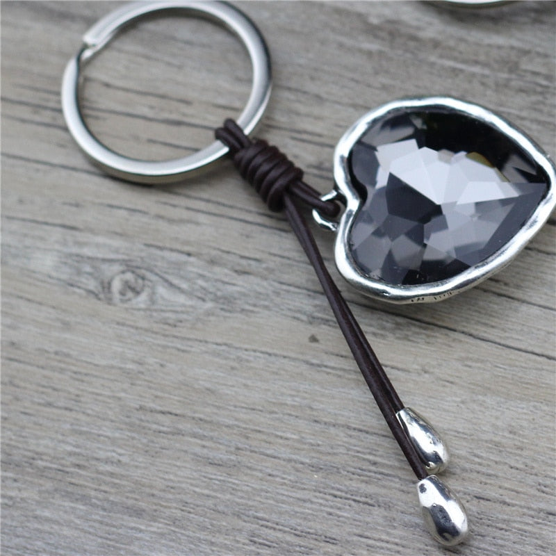 Anslow Brand Fashion Jewelry Classic Large Pendant Ocean Heart Keychain Key Rings For Lady Door Car Bag AccessoriesL LOW0015KY