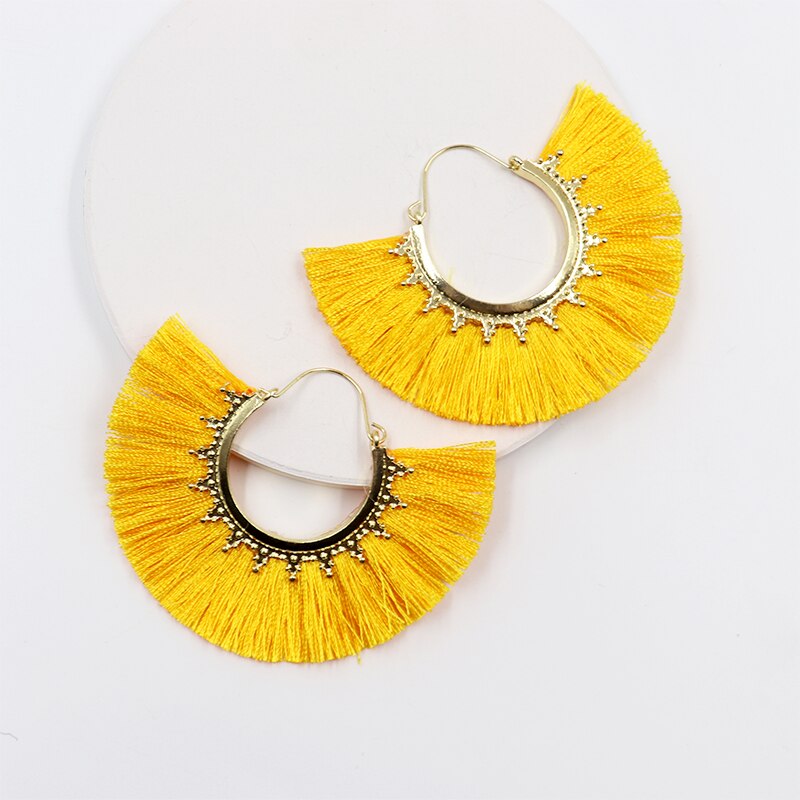 Round Tassel Earrings for Women Jewelry Drop Dangle Earrings Pendientes Mujer Moda Brincos Party Wedding Statement Earrings