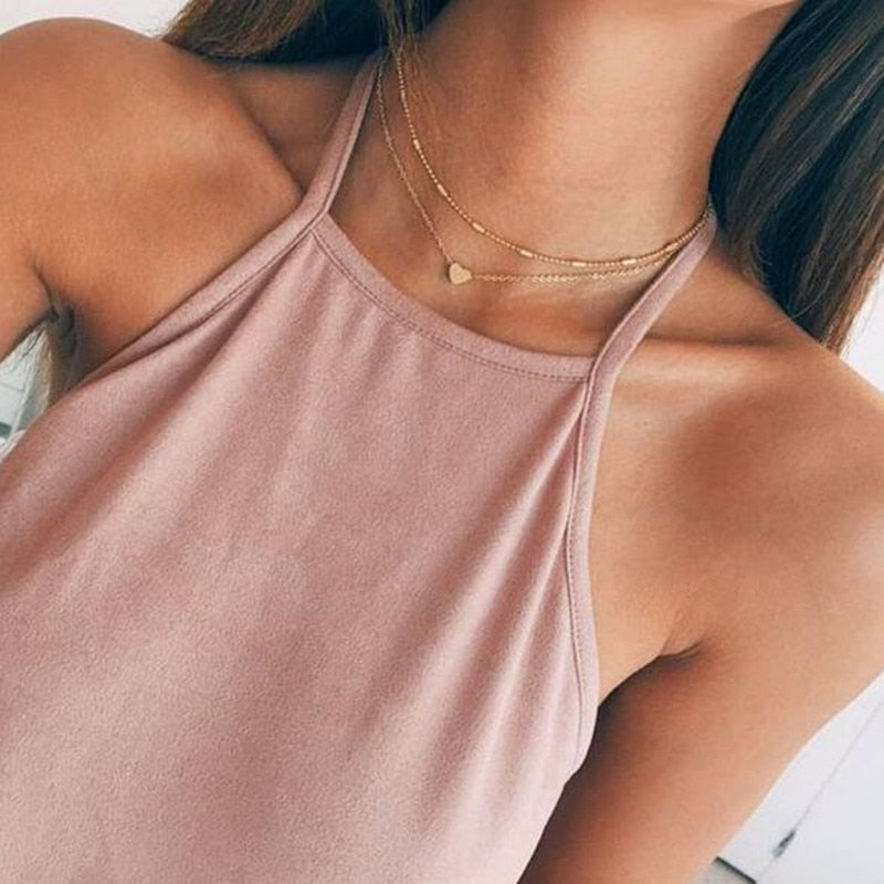 2023 Boho Necklaces & Pendants Vintage Multilayer Choker Necklace Women Fashion Collar Collier Femme Moon Jewelry Accessories