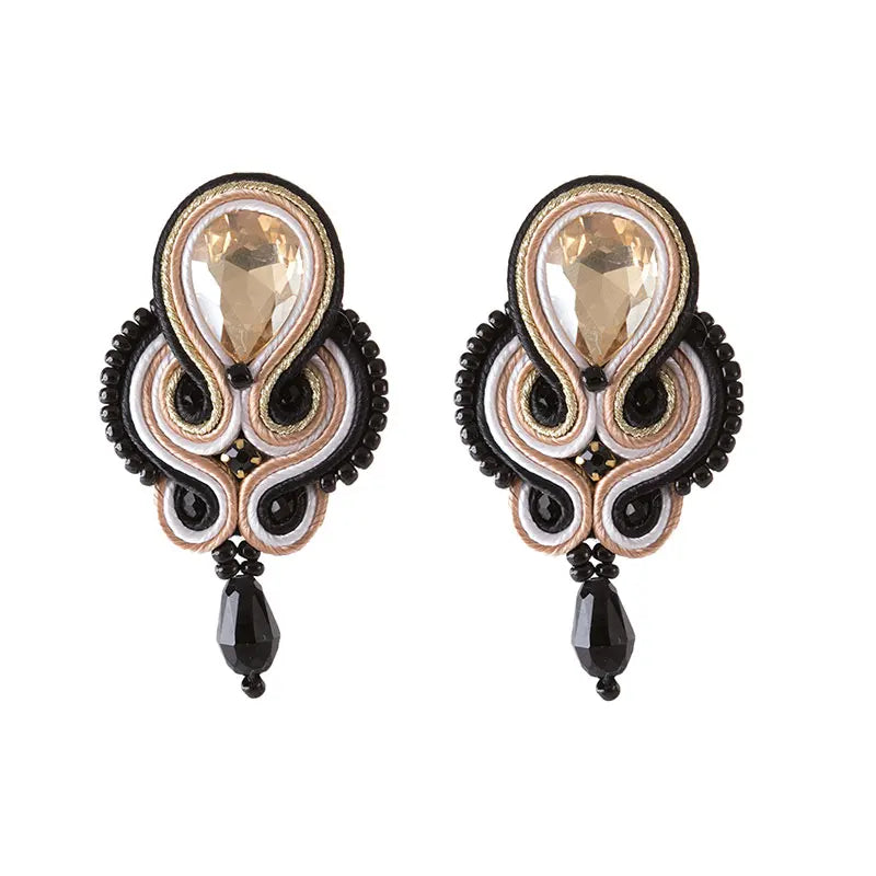 Soutache Leather Woven Boho Dangle Earrings Jewelry