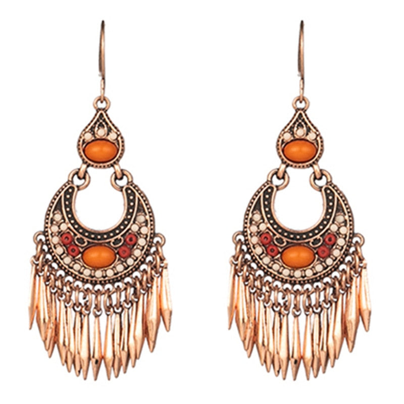 Exknl Big Long Drop Earrings for Women Geometric Bell Bohemian Cross Vintage Tassel Flower Earrings Fashion Jewelry Accessories