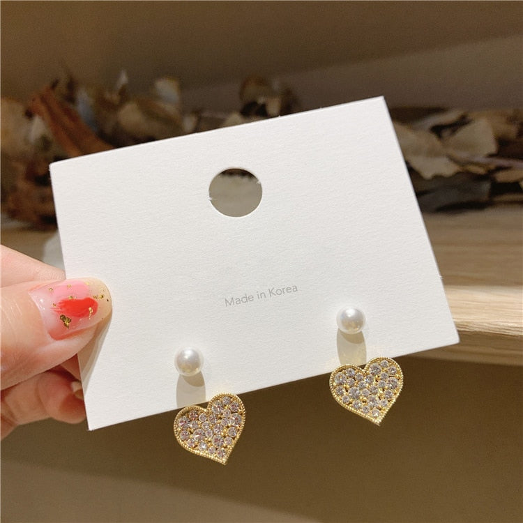 XIYANIKE Geometric Round Pearl Earrings Temperament Online Celebrity Earrings Personality Design Earrings