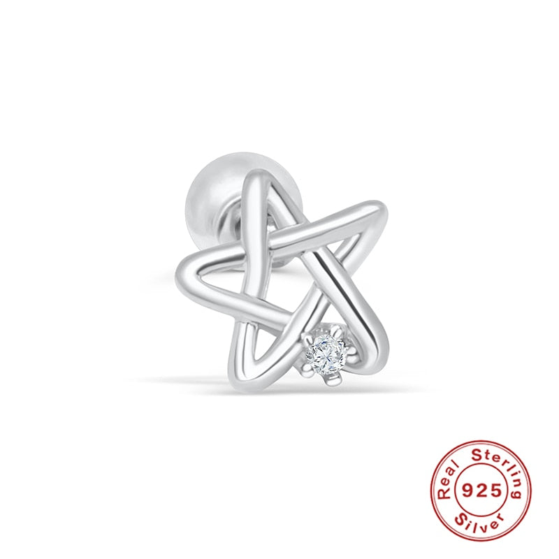 ROXI Small Crown Moon Star Lightning Constellation Stud Earrings for Women 925 Sterling Silver Piercing Earring Kolczyki Damskie