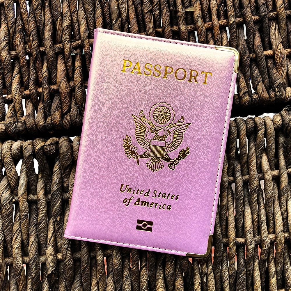 Personalised Passport Cover women With Name USA Cute Pink Personalized Passport Holder designer Travel Passport Case Pouch