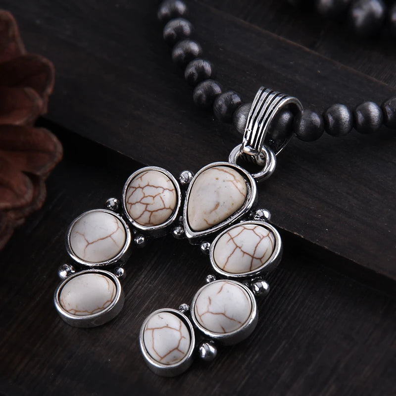 Grey CCB Moon Stone Layered Necklace Jewelry