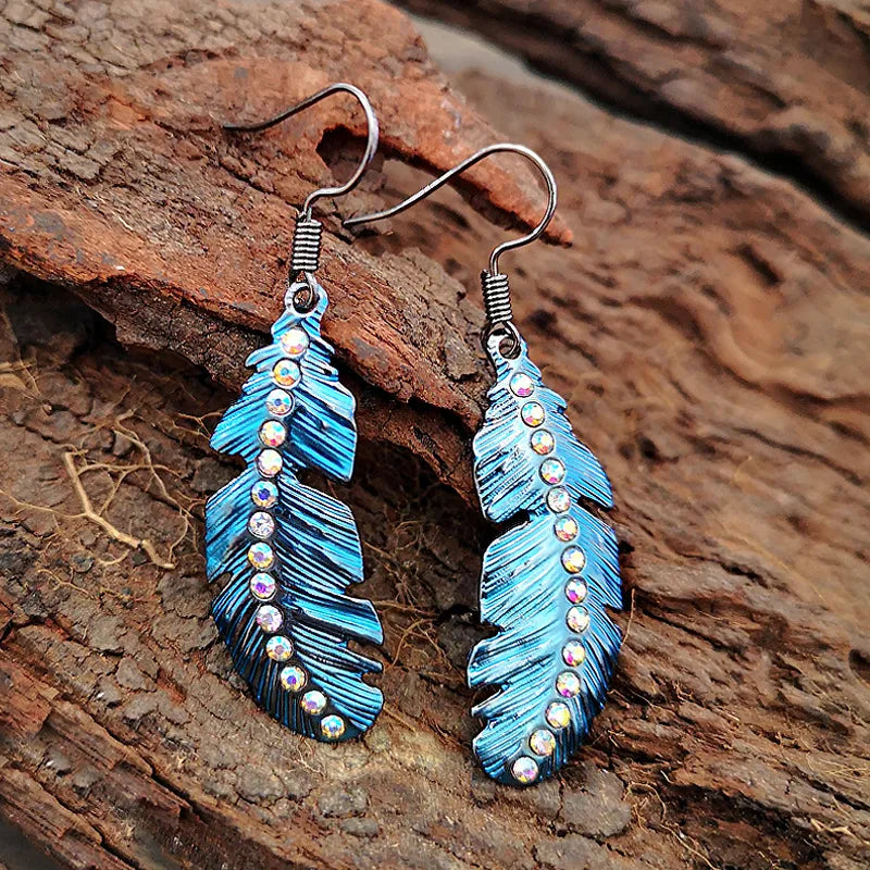 Green Enamel Coconut Leaf Pearl Drop Earrings Jewelry