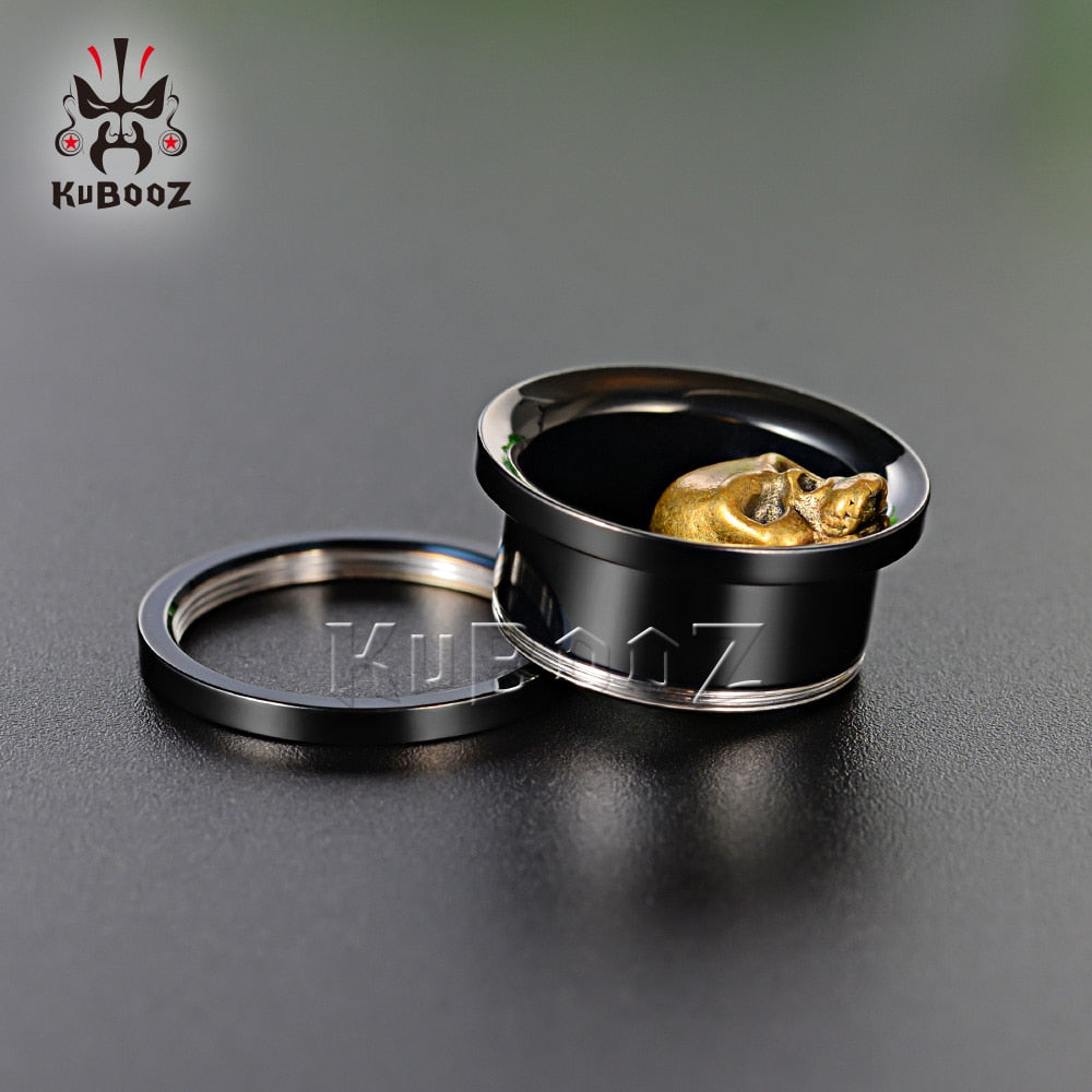 KUBOOZ Newest Popular Fashion Stainless Steel Skull Ear Piercing Tunnels Gauges Body Jewelry Ear Screw Gauges Stretchers 8-25mm