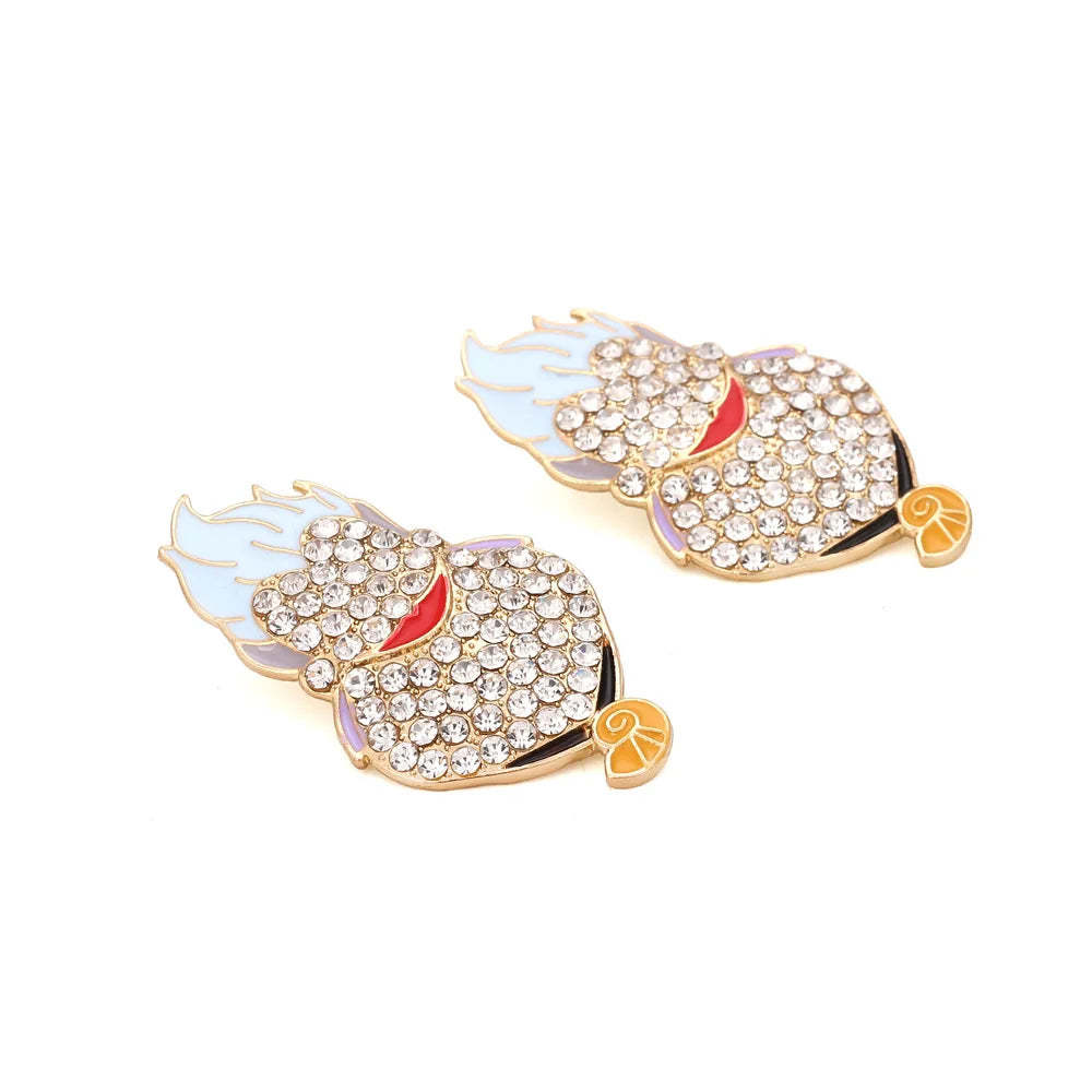 Exaggerated Rhinestone Characters Earrings for Woman 2023 Halloween Earrings Jewelry Party Casual - Charlie Dolly