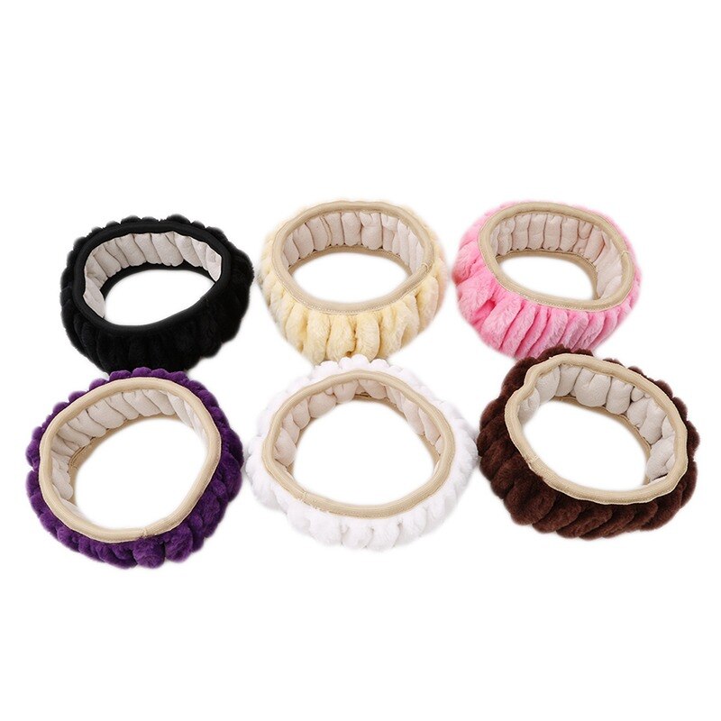Car Steering Wheel Cover Gearshift Handbrake Cover Protector Decoration Warm Super Thick Plush Collar Soft Black Pink Women Man