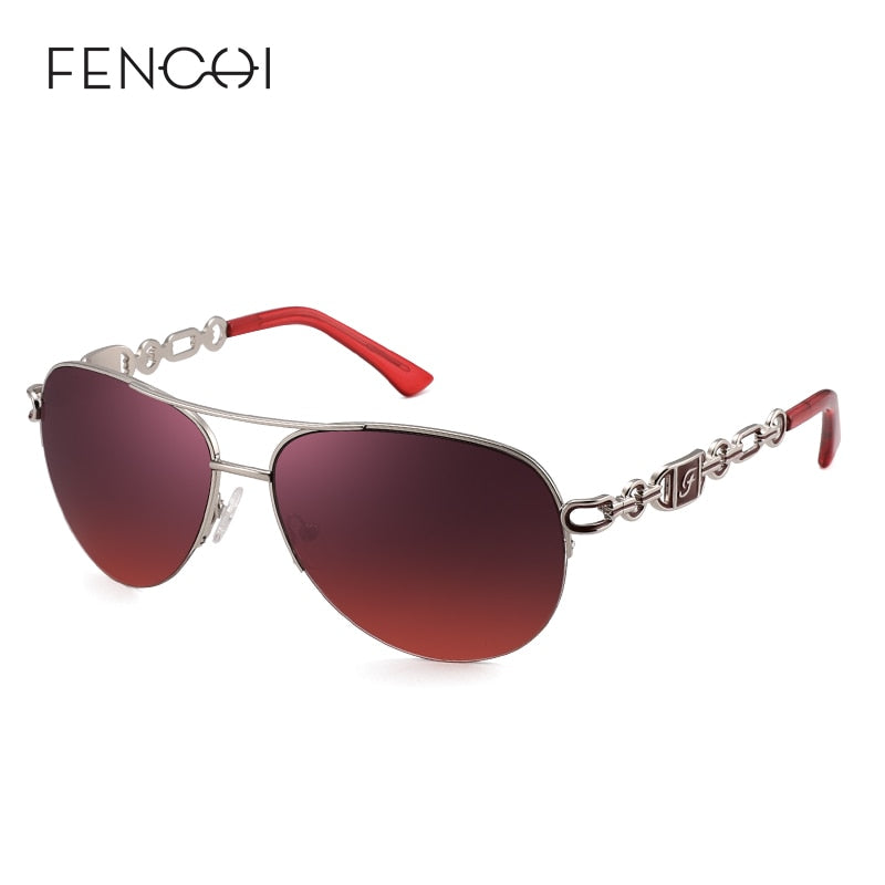 FENCHI Women Sunglasses DesignerTrendy Brand Vintage Pink Mirror Sun Glasses Ladies Cat Eye Eyewear Oculos Feminino De Sol