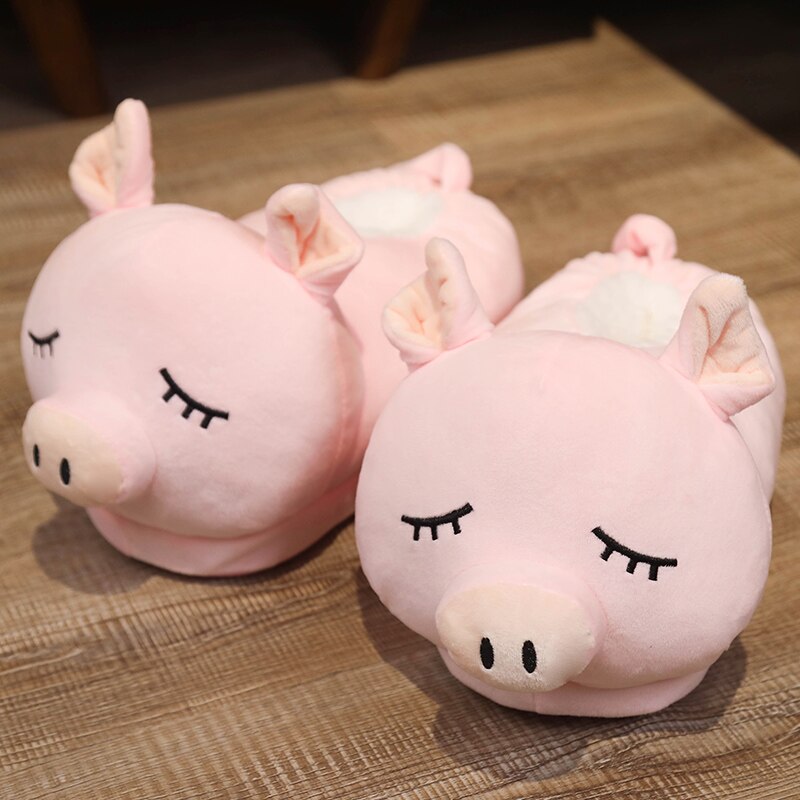 One Size US 6-10.5 Winter Men Women Slippers Indoor Toys Animal Unicorn Dinosaur Husky Totoro Shoes Warm Home House Slides