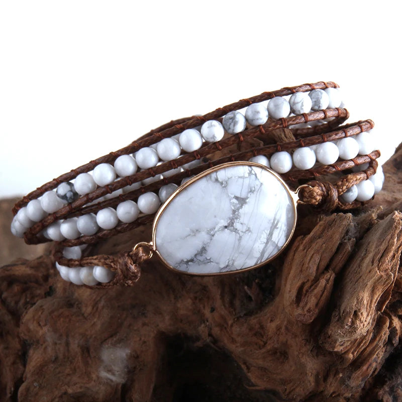 3-Strand Natural Stone Wrap Bracelet